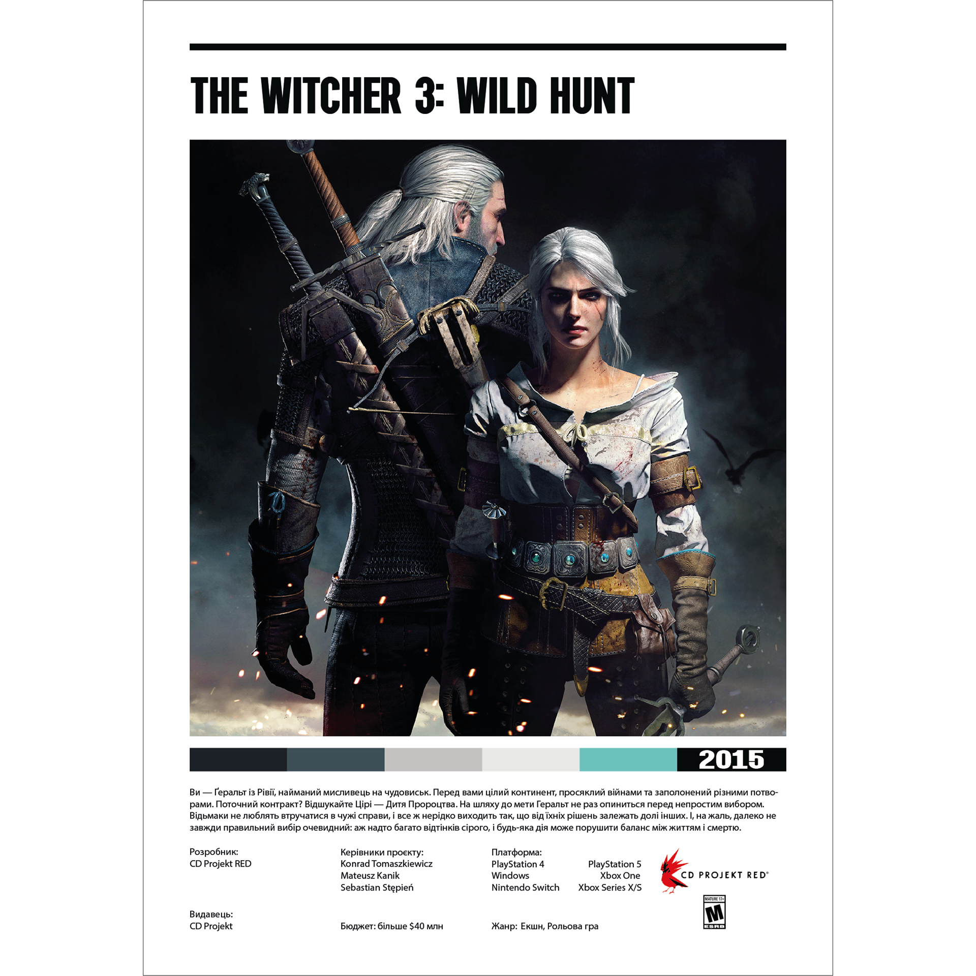 Постер "Witcher 3 Wild Hunt"