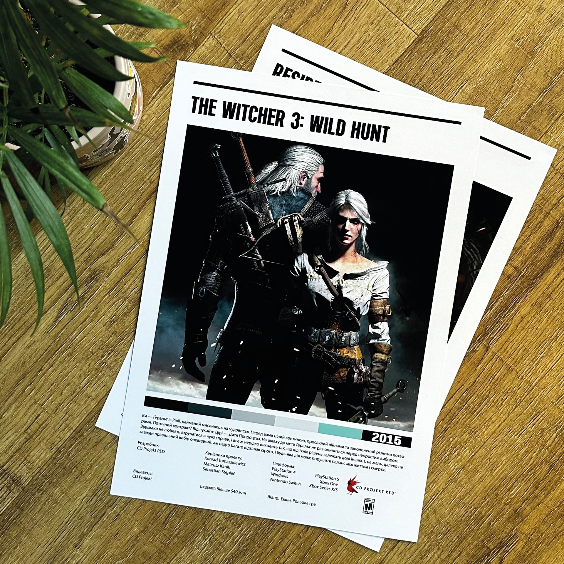 Постер "Witcher 3 Wild Hunt"