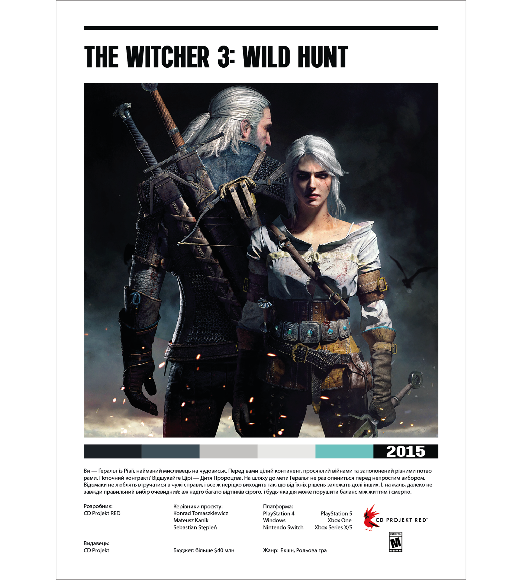 Постер "Witcher 3 Wild Hunt"