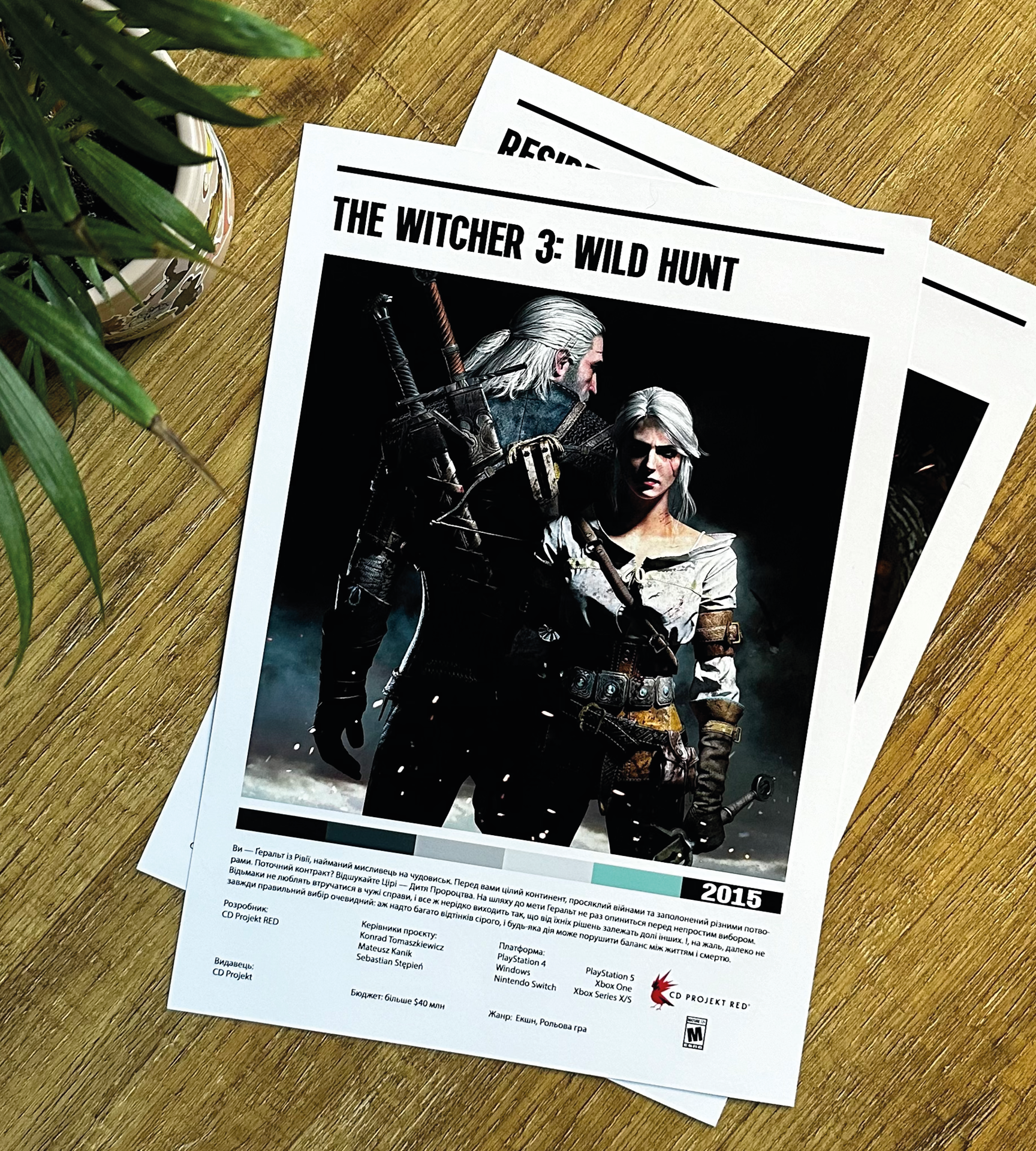 Постер "Witcher 3 Wild Hunt"